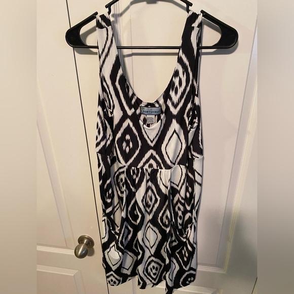 Portocruz black white cover-up sundress Sz M - Picture 1 of 6